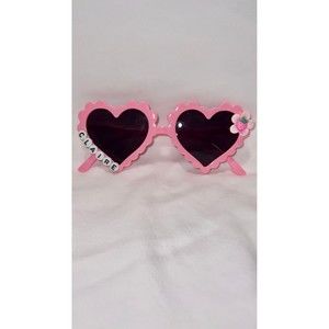 New personalized custom name kids girls sunglasses pink heart frame berry